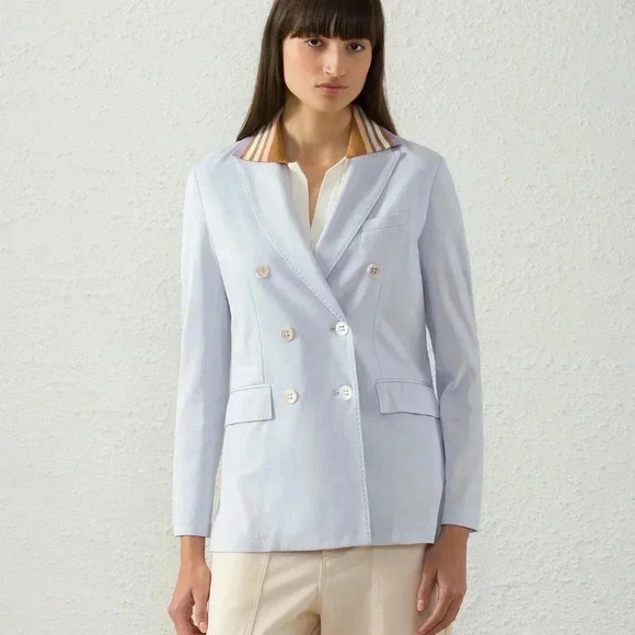 Circolo 1901 | 95% cotton cream  double breasted premium blazer - Picture 16 of 16